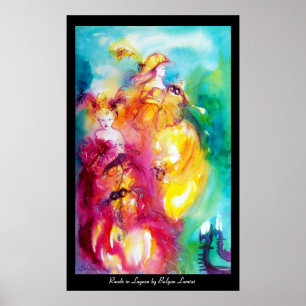 RONDO IN LAGOON / Two Women ,Venetian Masquerade Poster