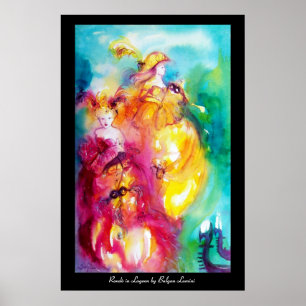 RONDO IN LAGOON / Two Women ,Venetian Masquerade Poster
