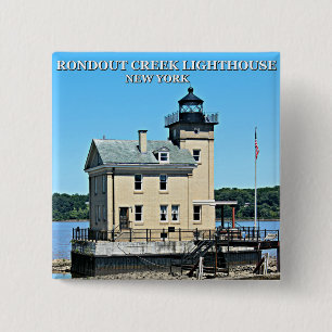 Rondout Creek Lighthouse, New York 2 Inch Square Button