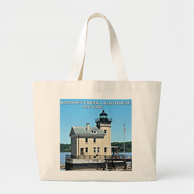 Rondout Creek Lighthouse, New York Large Tote Bag (Front)
