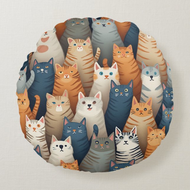 Ronds coussins de chat multiples (Devant)