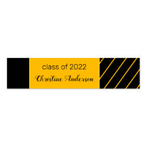 Simple Black Jaune Graduation Minimaliste Chic