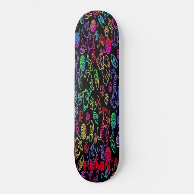 RONIN APEX NEON CATS BOLD Skateboard Deck (Recto)