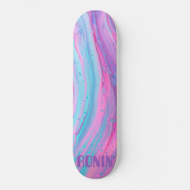 RONIN BRAND CALIFORNIA Pink Smooth Whiteout Skateboard (Front)