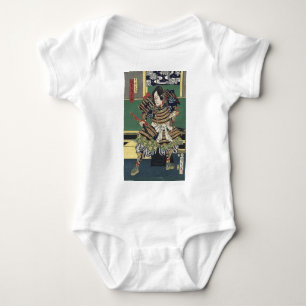 ronin knight japanese ukiyo-e samurai warrior baby bodysuit