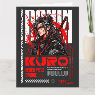 Ronin Kuro Cyber Samurai Techwear Hoodie - Dark An Card