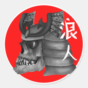 Ronin Samurai Japan Flag Classic Round Sticker