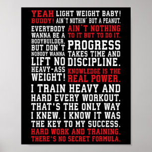 Ronnie Fitness Quotes Gym Workout Bodybuilding Mot Poster