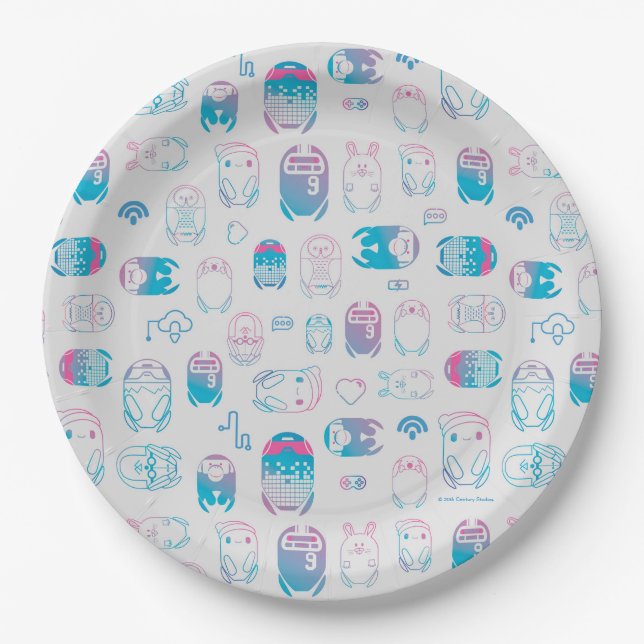 Rons Gone Wrong | Be My Bot Pattern Paper Plate (Front)