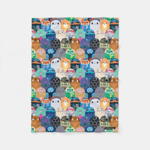 Ron's Gone Wrong Colourful Bot Pattern Fleece Blanket