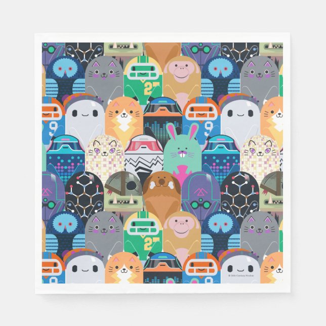 Ron's Gone Wrong Colourful Bot Pattern Napkin (Front)