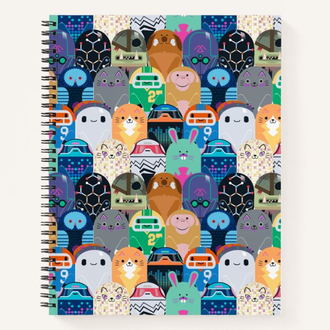 Ron's Gone Wrong Colourful Bot Pattern Notebook (Front)