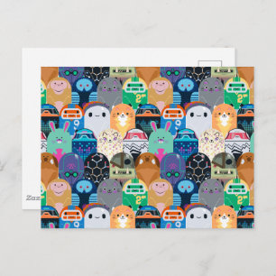 Ron's Gone Wrong Colourful Bot Pattern Postcard