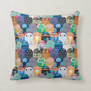 Ron's Gone Wrong Colourful Bot Pattern Throw Pillow