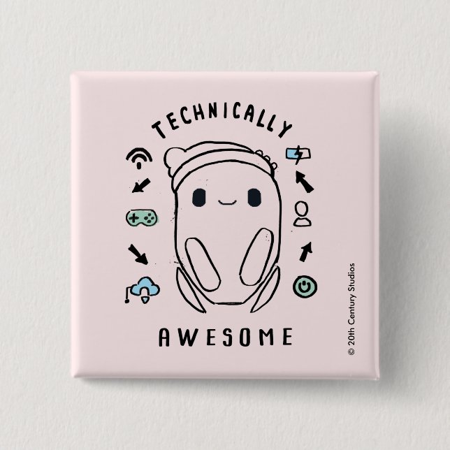 Ron's Gone Wrong | Technically Awesome 2 Inch Square Button (Front)