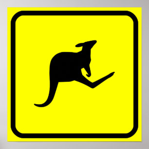 Roo XING Sign Poster