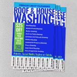 Roof and House Washing Tear Off Phone Numbers Flyer<br><div class="desc">Window and Roof cleaning Flyer with tear off phone numbers</div>