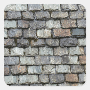 Roof cover with slate plates square sticker