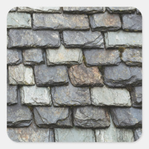 Roof cover with slate plates square sticker