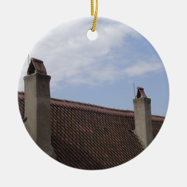 Roof Line Ceramic Ornament (Front)