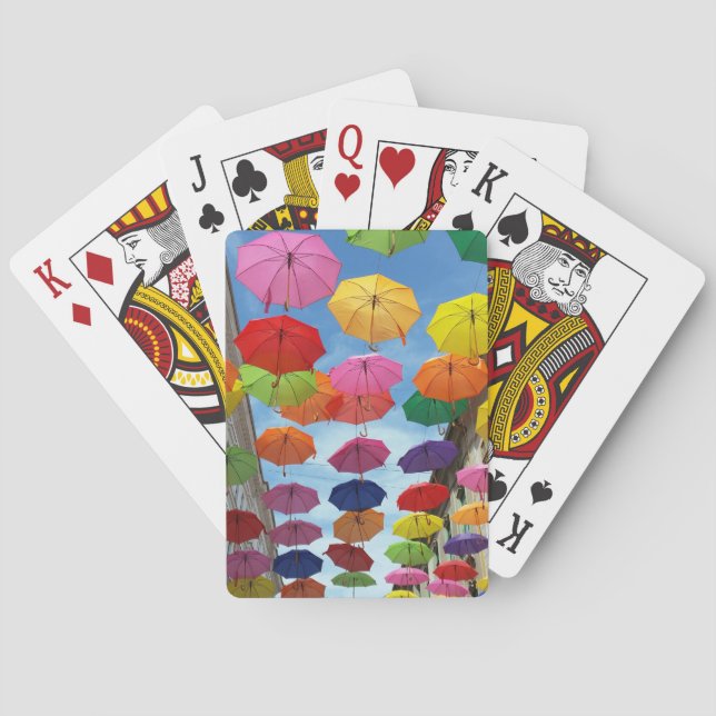 Roof of umbrellas playing cards (Back)