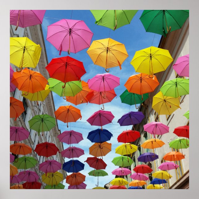 Roof of umbrellas poster (Front)