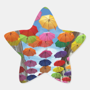 Roof of umbrellas star sticker