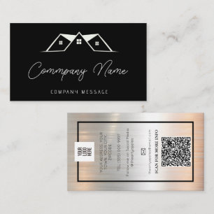 Roof Repairs & Maintenace Service Black Logo  Business Card