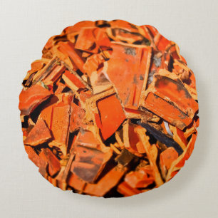 Roof tiles brick red roof panels round pillow
