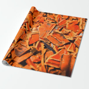 Roof tiles brick red roof panels wrapping paper