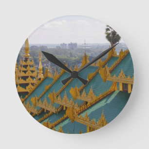 Roof tops of Shwedagon Pagoda, Yangon, Myanmar Round Clock