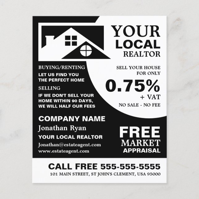 Roof Tops, Realtor, Estate Agent Advertising Flyer (Front)