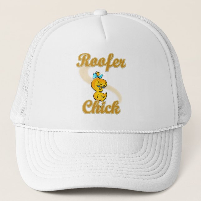 Roofer Chick Trucker Hat (Front)
