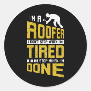 Roofer Classic Round Sticker