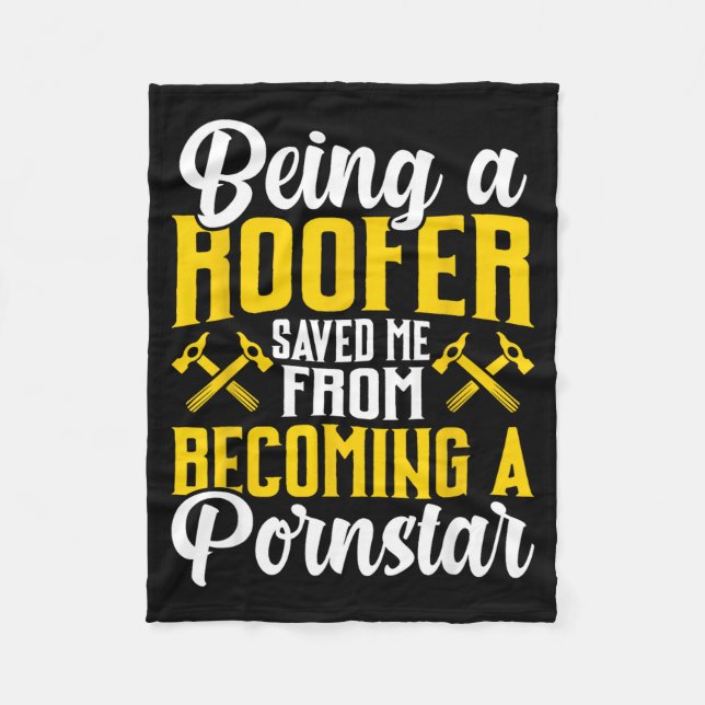 Roofer Funny Roofing Tee For Coworker Novelty  Fleece Blanket (Front)