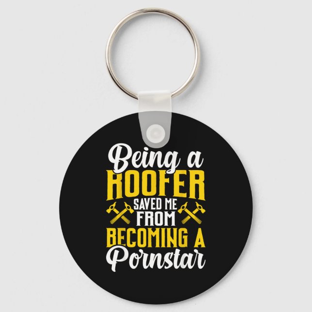 Roofer Funny Roofing Tee For Coworker Novelty  Keychain (Front)