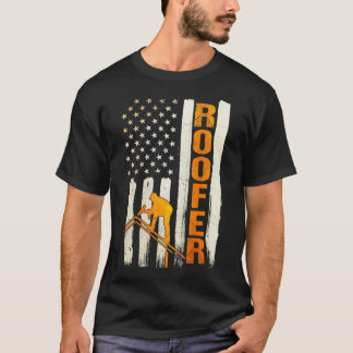 Roofer Gifts Roofing Design On Back Of Clothing Pu T-Shirt