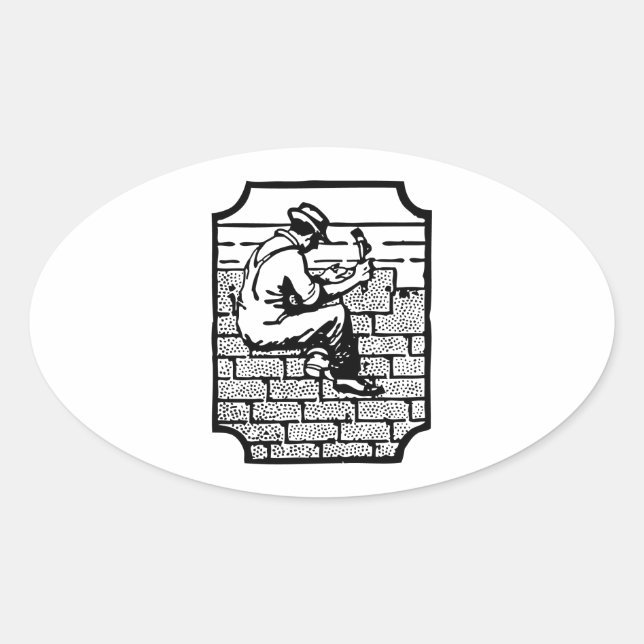 Roofer Oval Sticker (Front)