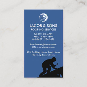 Roofer Roofing Construction Contractor  Business Card