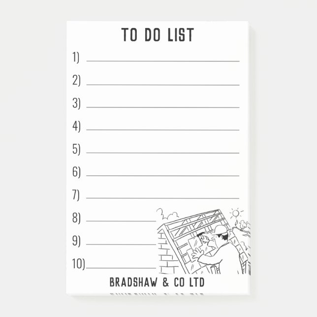 Roofer Roofing Repairs to PersonaliSe Post-it Notes (Front)