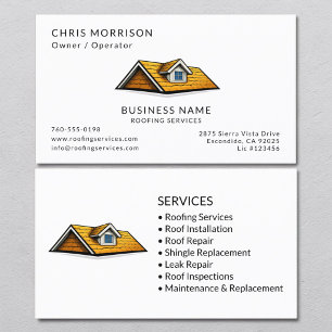 Roofer Roofing Services Professional Business Card