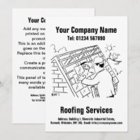 Roofers and Roofing Services Cartoon Design Card