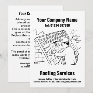 Roofers and Roofing Services Cartoon Design Card
