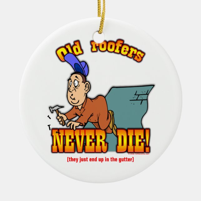 Roofers Ceramic Ornament (Front)