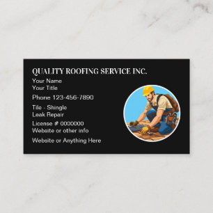 Roofing And Construction Modern Design Business Card