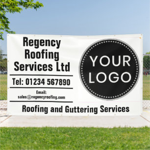 Roofing and Guttering Repairs Banner with Logo