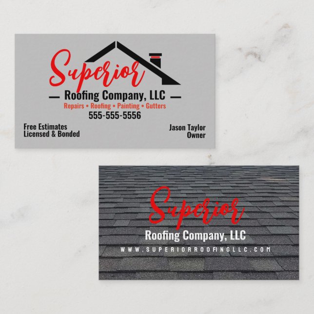 Roofing Company Business Card (Front/Back)