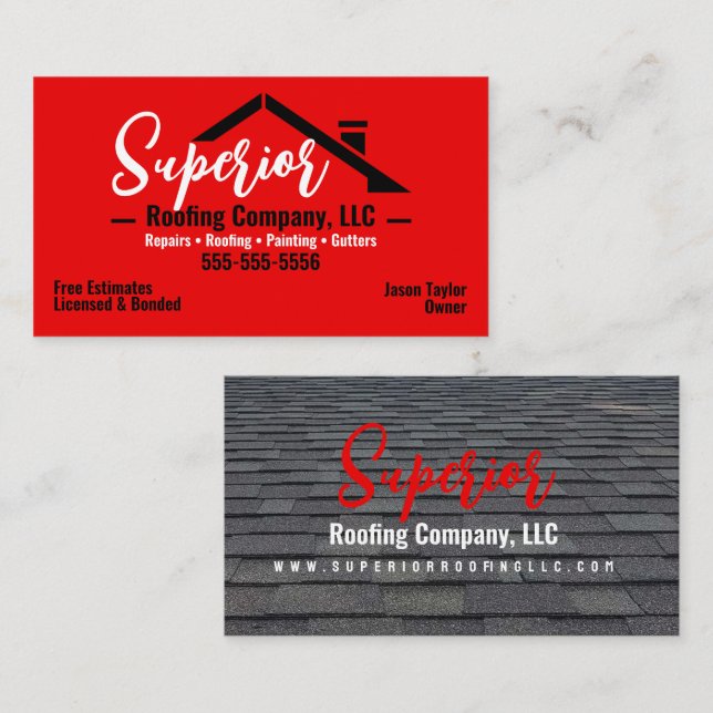 Roofing Company Business Card (Front/Back)
