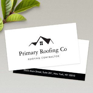 Roofing Contractor Logo Business Card