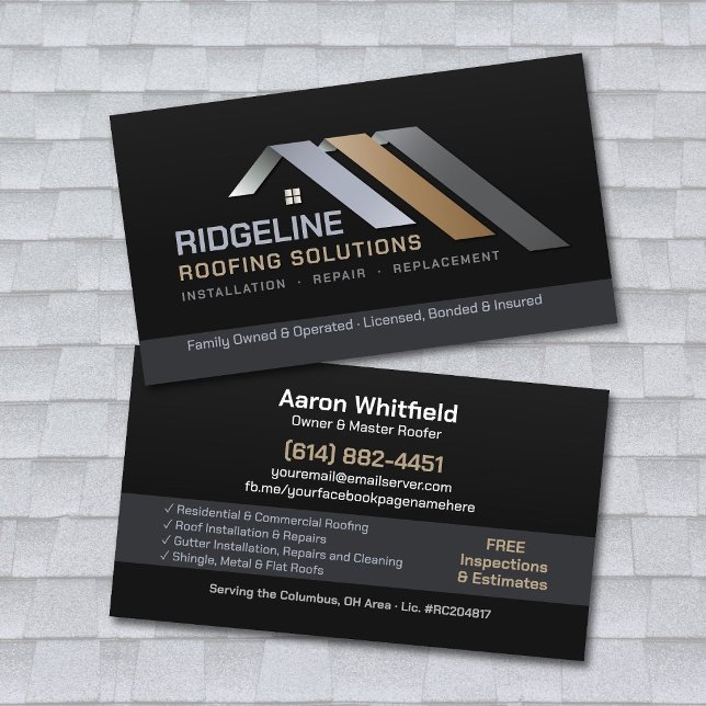 Roofing Contractor - Roofer Services Business Card (Creator Uploaded)
